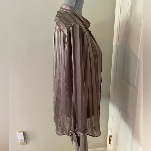 Banana Republic Blouse with pleats on front and bow detail on wrist NWOT - Picture 3 of 5